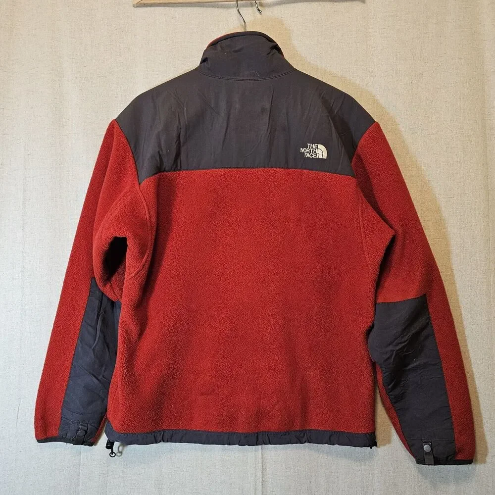 THE NORTH FACE Mens Denali Jacket v0100062 Polartec Fleece Full Zip Red Grey S
